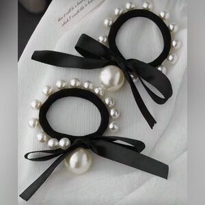 Set of 2 Black&Pearl Hair Bands
